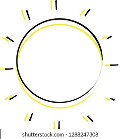 Sun vector cartoon for wallpaper or background. Dodle cute sun.