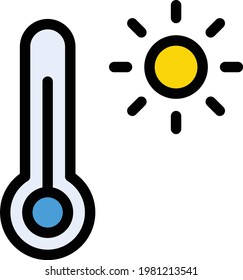 sun vector color line icon