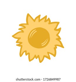 The sun. Vector color sketch of the sun. Symbol of the sun