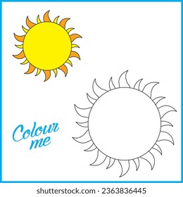 Libro de coloración de Sun Vector para niños
