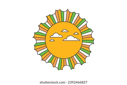 Diseño de vectores de sol, icono de sol, diseño de vectores de sol colorido