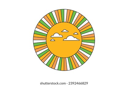 Sun vector design, Sun icon, Colorful sun vector design