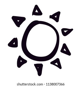 Sun vector doodle illustration