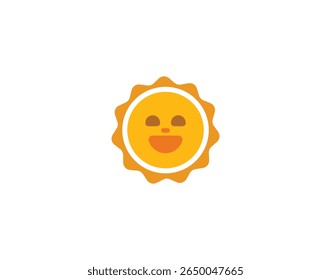 Sun vector emoticon. Sun emoji illustration. Color Sun icon