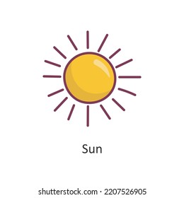 Umrissbild des Sun Vector-Parcours - Design-Illustration. Raumsymbol auf weißem Hintergrund EPS10-Datei