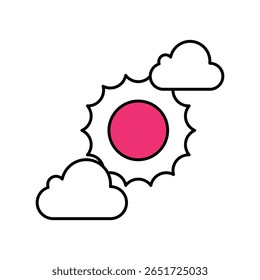Sun Vector Filled outline illustration style icon. EPS 10 file