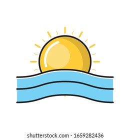 sun vector flat color icon 