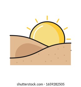 sun vector flat color icon 