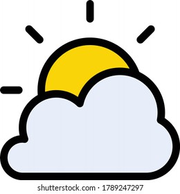 icono de color plano del vector de sol 