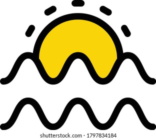 sun vector flat color icon 