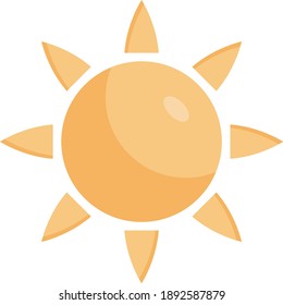 sun vector flat colour icon