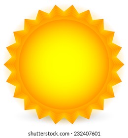 Sun vector. Glowing sun on white. vector illustration