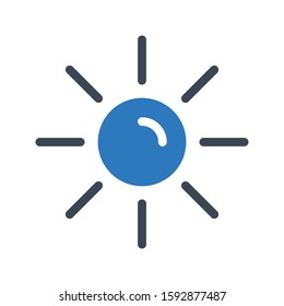 sun vector glyph color icon 