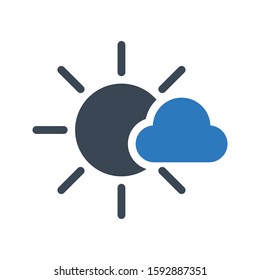 sun vector glyph color icon 