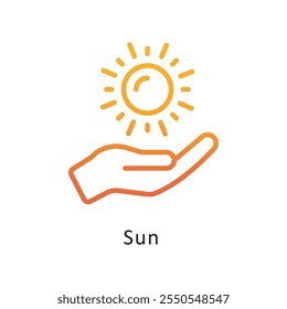 Sun Vector Gradient Circle Outline Icon. Eps 10 file
