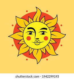 The sun. vector graphics. Idea for printing on clothes