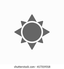 Sun vector icon. Abstract sun closeup. Sun isolated on background