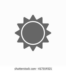 Sun vector icon. Abstract sun closeup. Sun isolated on background