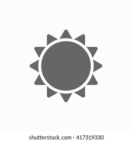 Sun vector icon. Abstract sun closeup. Sun isolated on white background