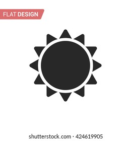 Sun vector icon. Abstract sun closeup. Sun isolated on background