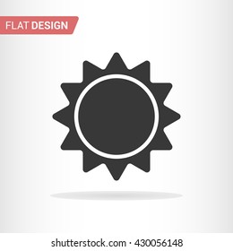 Sun vector icon. Abstract sun closeup. Sun isolated on white background. Flat design. Sunshine