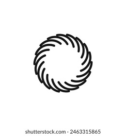 Sun vector icon. Abstract sun rays logo. Sun light black linear icon. Sunset and sunrise symbol. Sun icon template on a white background. Vector illustration.