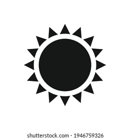 Sun vector icon. Black symbol