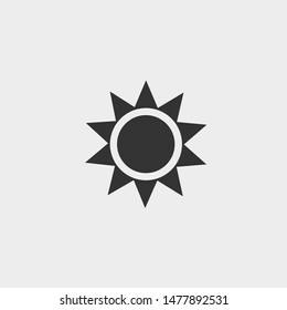 sun vector icon illustration design grey background
