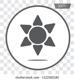 Sun vector icon isolated on transparent background.