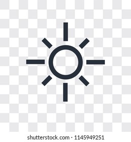 Sun vector icon isolated on transparent background, Sun logo concept