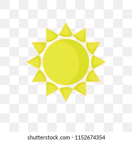 Sun vector icon isolated on transparent background, Sun logo concept