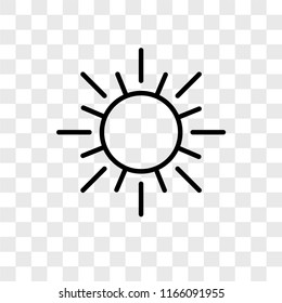 Sun vector icon isolated on transparent background, Sun logo concept