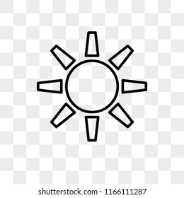 Sun vector icon isolated on transparent background, Sun logo concept