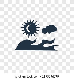 Sun vector icon isolated on transparent background, Sun transparency logo concept