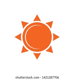 Sun vector icon isolated on white.