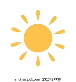 Sun vector icon. Isolated on a white background.