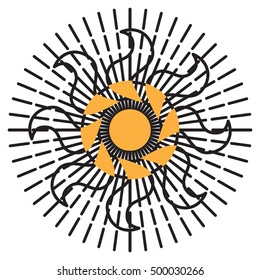 Sun vector icon isolated on white. Star symbol for web design