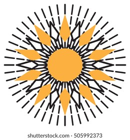 Sun vector icon isolated on white. Star symbol for web design