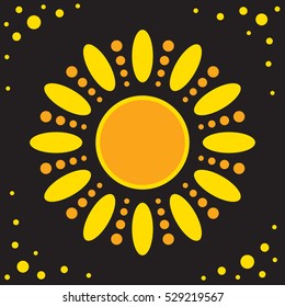 Sun vector icon isolated on black. Star symbol for web design