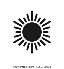 Sun vector icon. Sun line vector icon