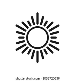 Sun vector icon. Sun line vector icon