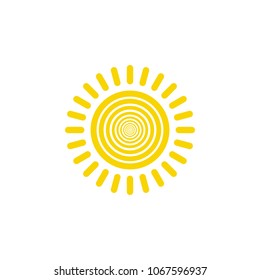 Sun vector icon. Sun line vector icon