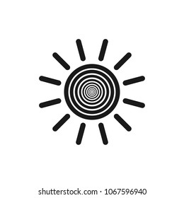 Sun vector icon. Sun line vector icon
