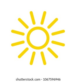 Sun vector icon. Sun line vector icon