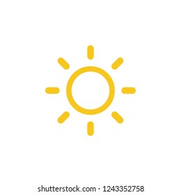 Sun vector icon. Sun line vector icon