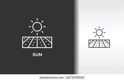 Ilustração De Símbolo Isolado De Vetor, Ícone Ou Sinal De Logotipo Da Sun