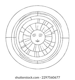 Sun Vector Icon Minimal Line  Art With No White Background 