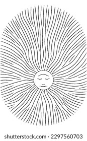 Sun Vector Icon Minimal Line  Art With No White Background 