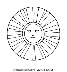 Sun Vector Icon Minimal Line  Art With No White Background 