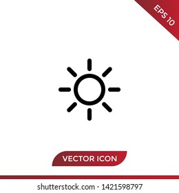 Sun vector icon in modern design style for web site and mobile app